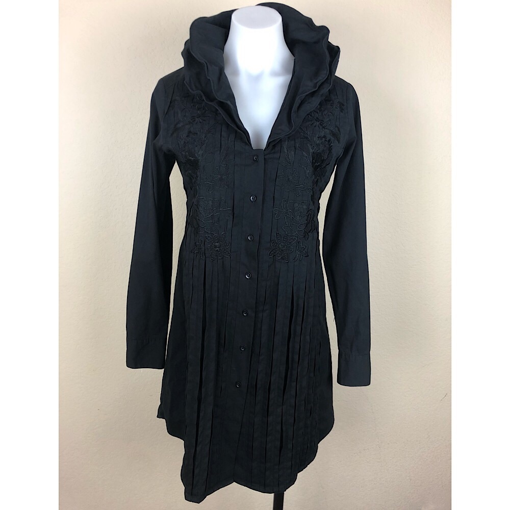 Soft Surroundings Tunic Embroidered Pleated